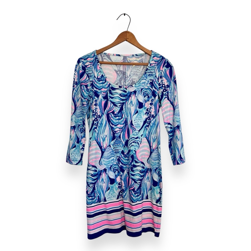 Lilly Pulitzer Beacon Shift Fish Striped Scale Up Dress Size XS